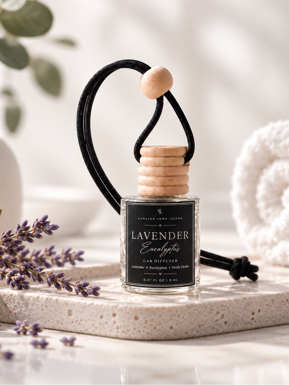 Lavender Eucalyptus Car Diffuser | 8 ml Hanging Freshener | Fresh Herbal Scent